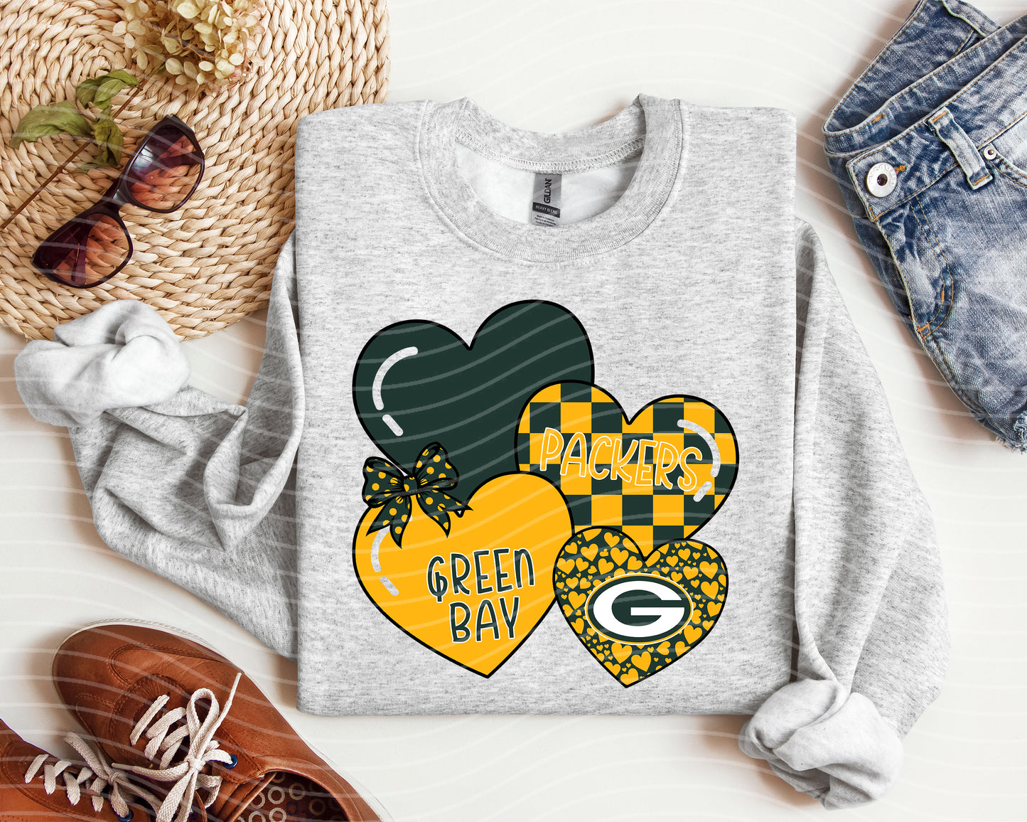 Packers Hearts Graphic Tee
