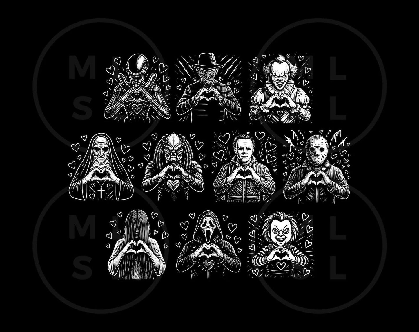 Horror Hearts Slate Coaster