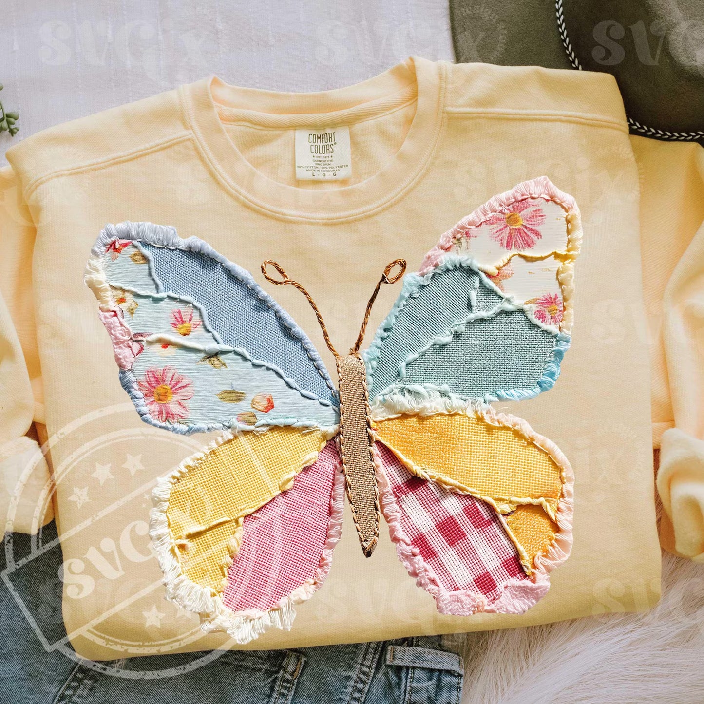 Patchwork Butterfly Graphic Tee