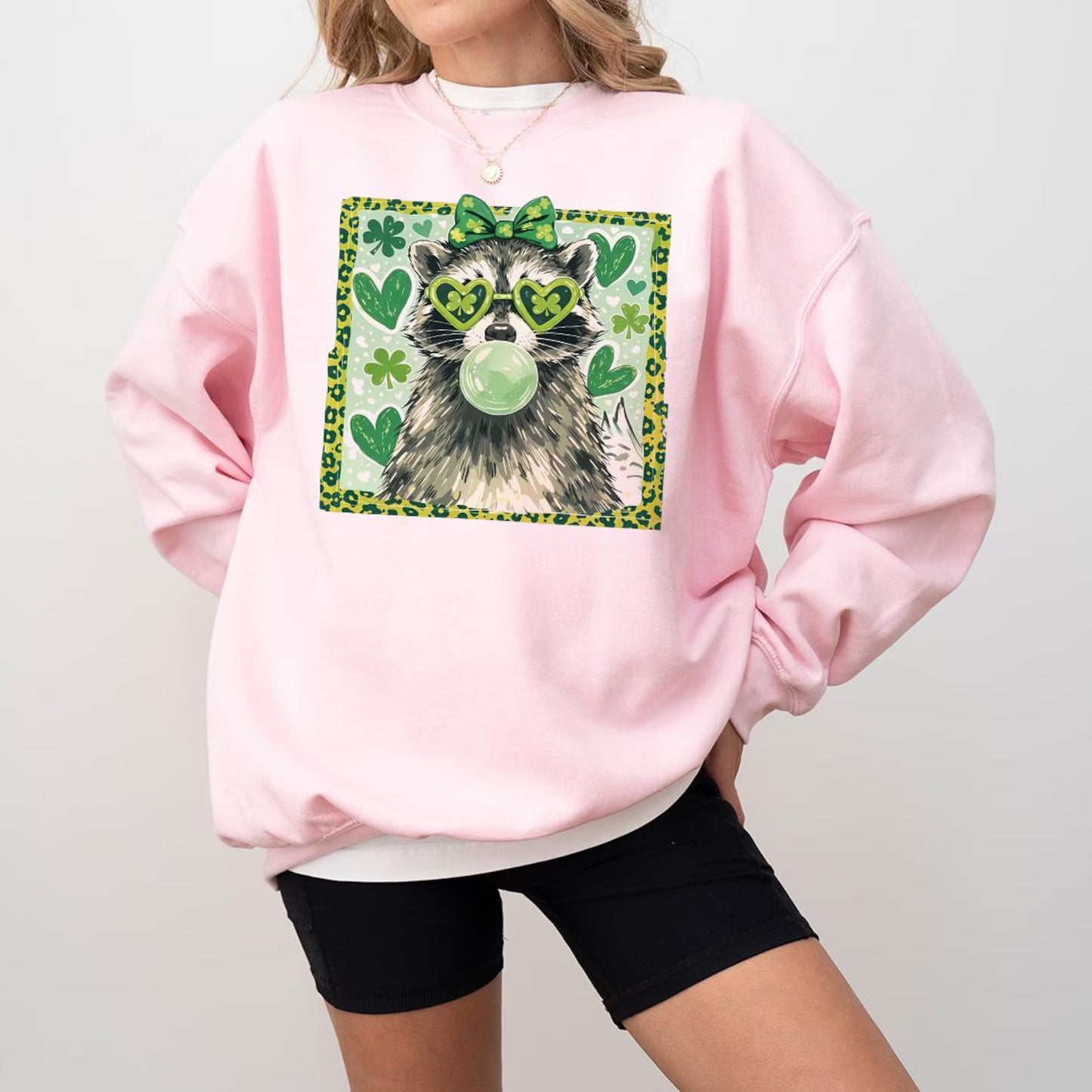 Shamrock Raccoon Graphic Tee