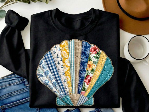 Patchwork Shell Graphic Tee