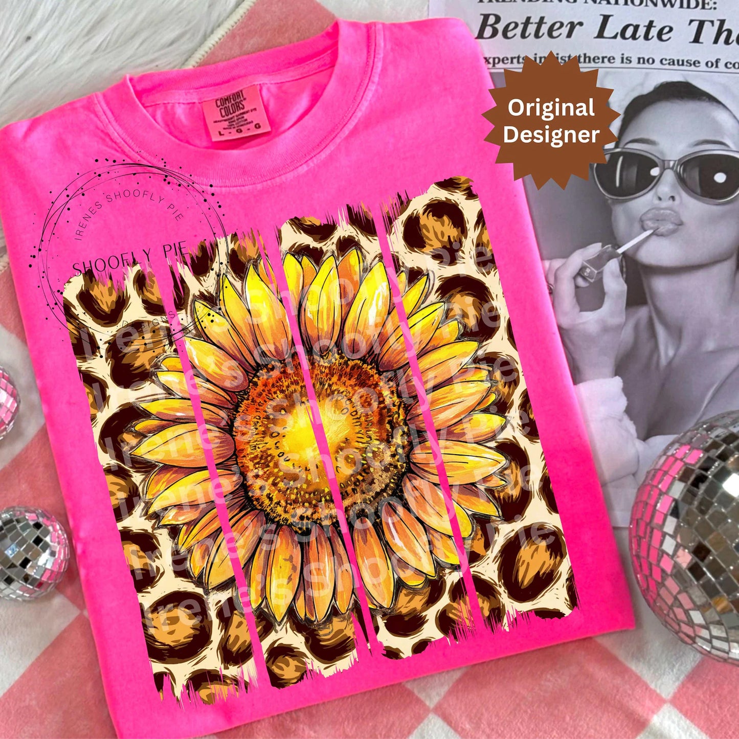 Leopard Sunflower Graphic Tee