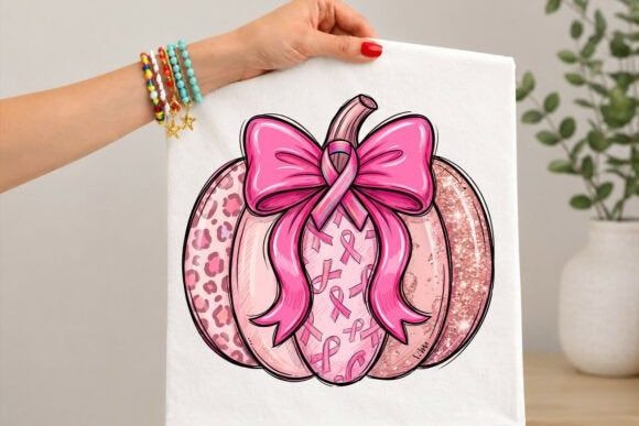 Pink Ribbon Pumpkin Graphic Tee