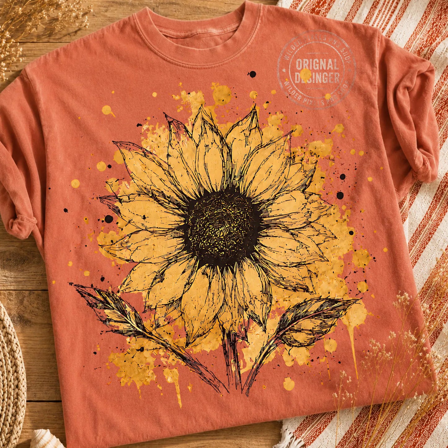 Painted Sunflower Graphic Tee