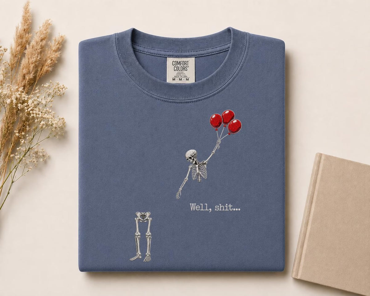 Three Balloon Skelly Graphic Tee