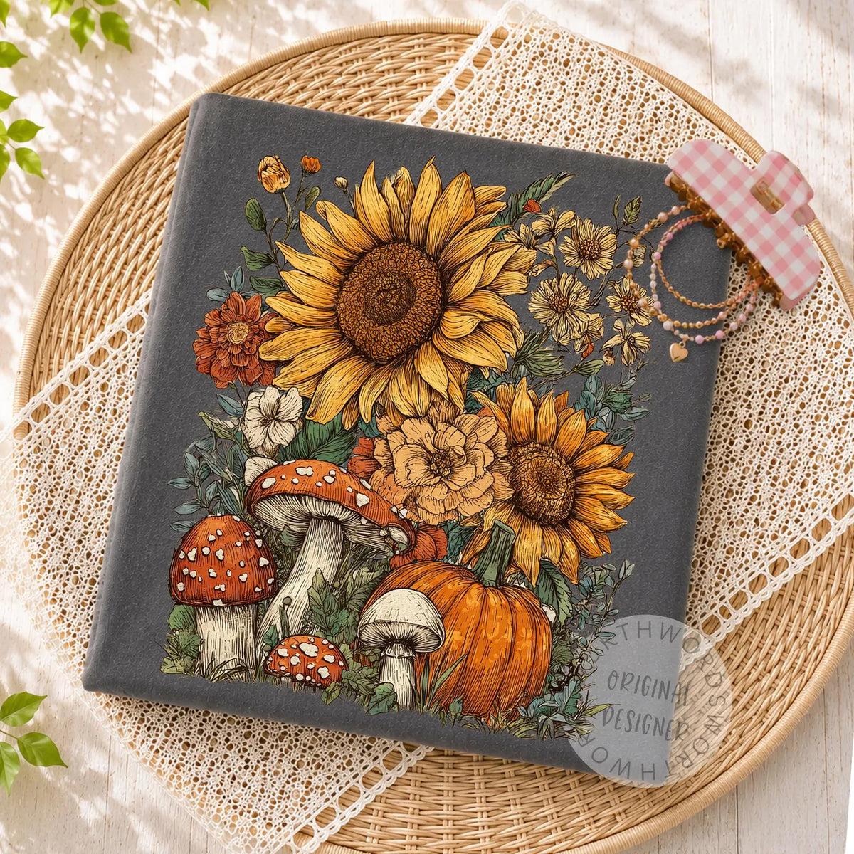 Sunflowers and Mushrooms Graphic Tee
