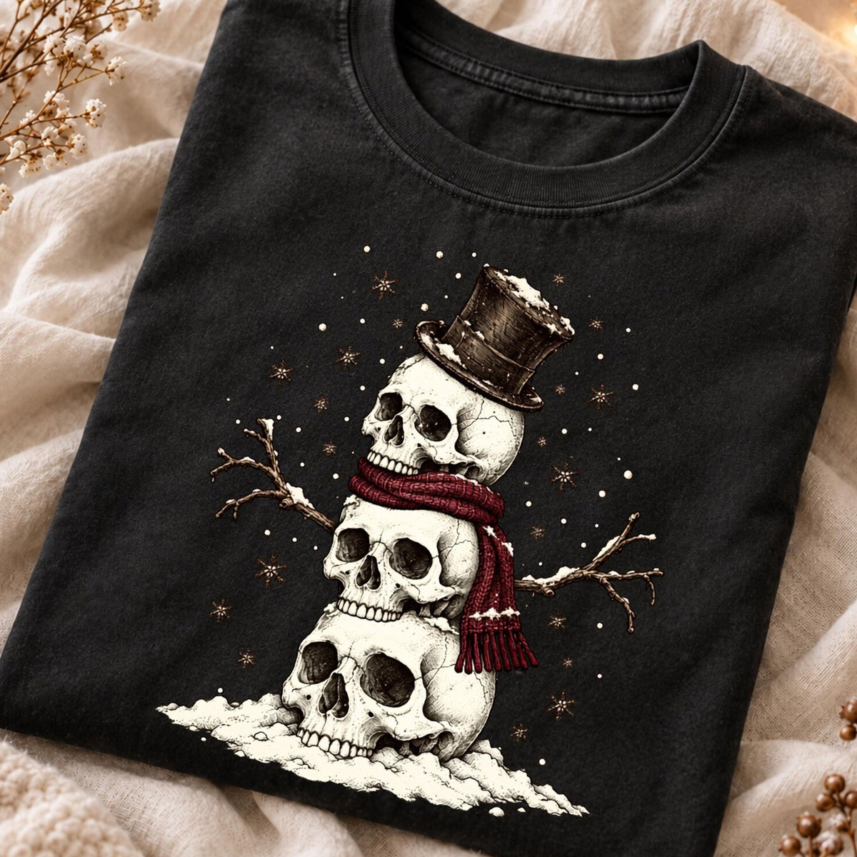 Skull Snowman Graphic Tee