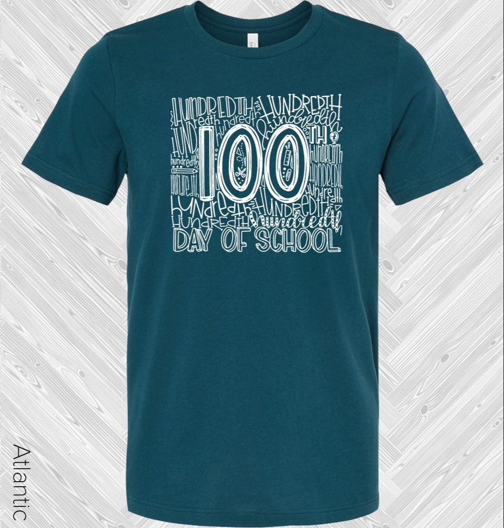 100Th Day Of School Subway Art Graphic Tee Graphic Tee