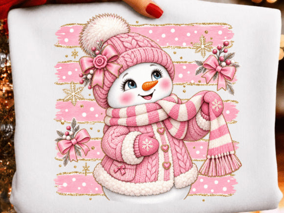 Pink Snowman Graphic Tee