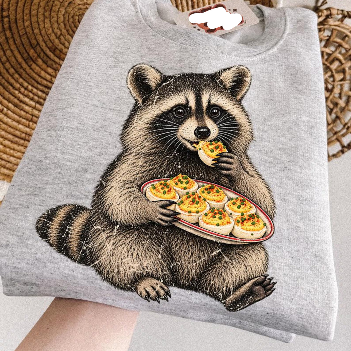 Deviled Eggs Raccoon Graphic Tee
