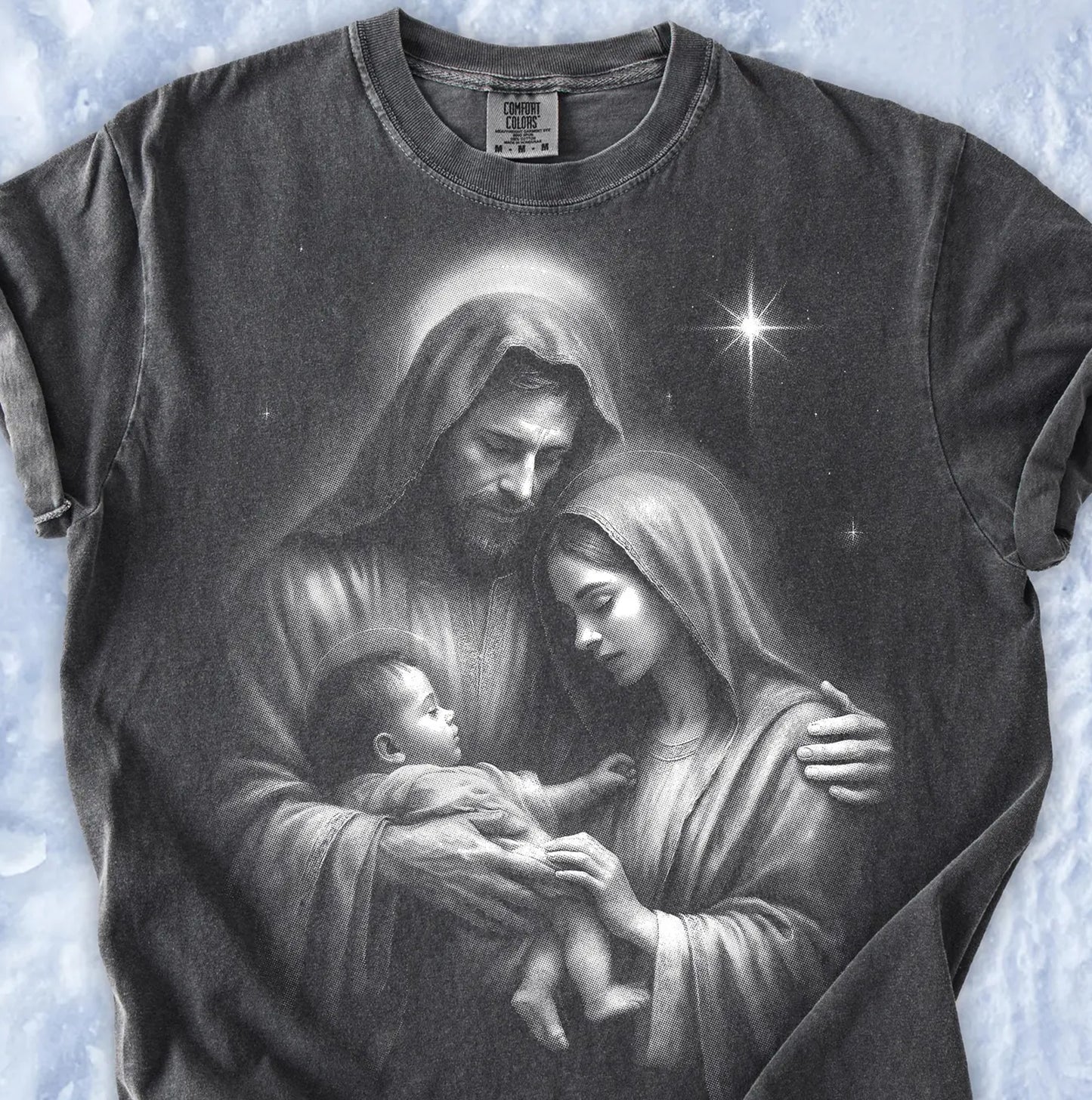 Black and White Nativity Graphic Tee