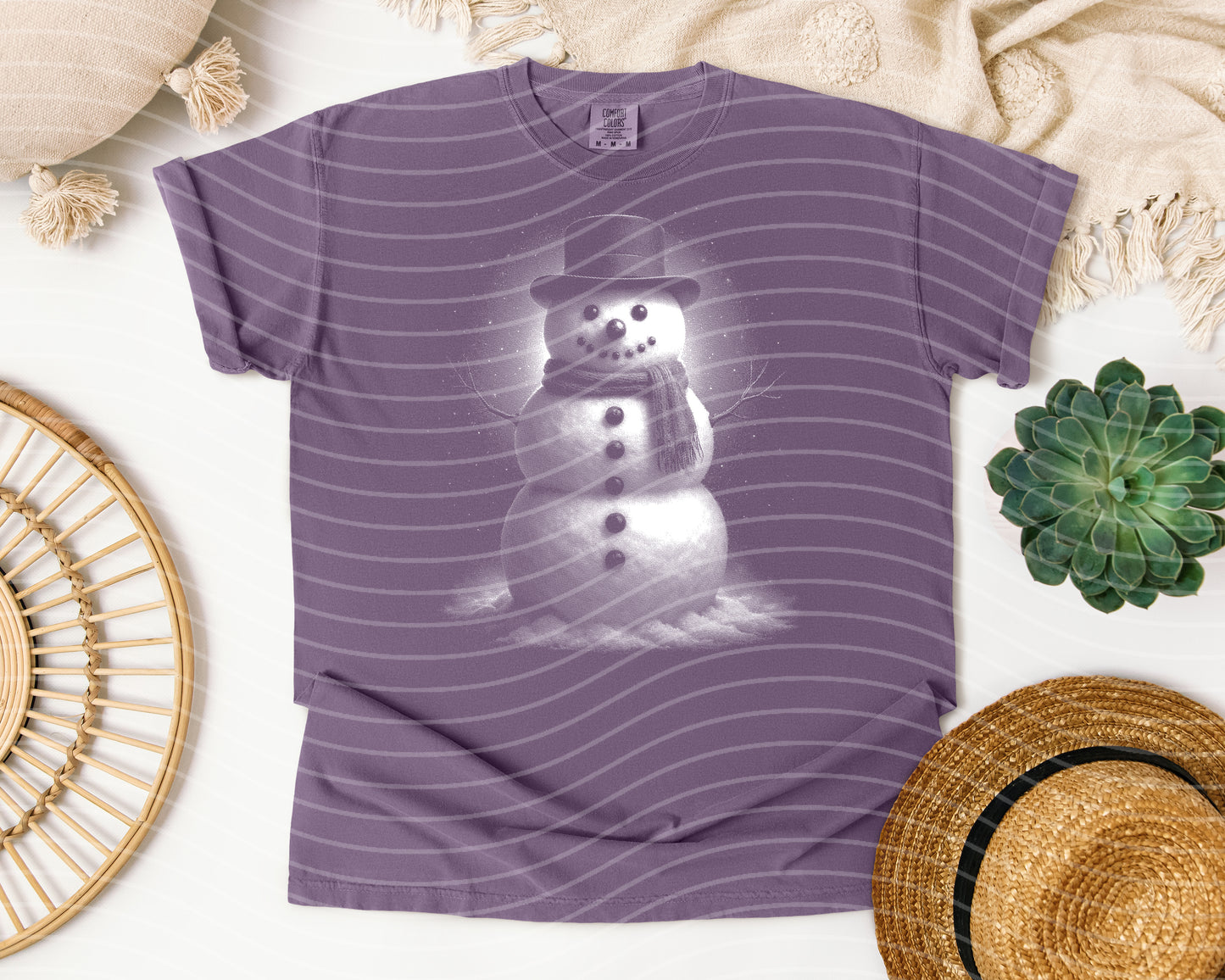 Black and White Snowman Graphic Tee