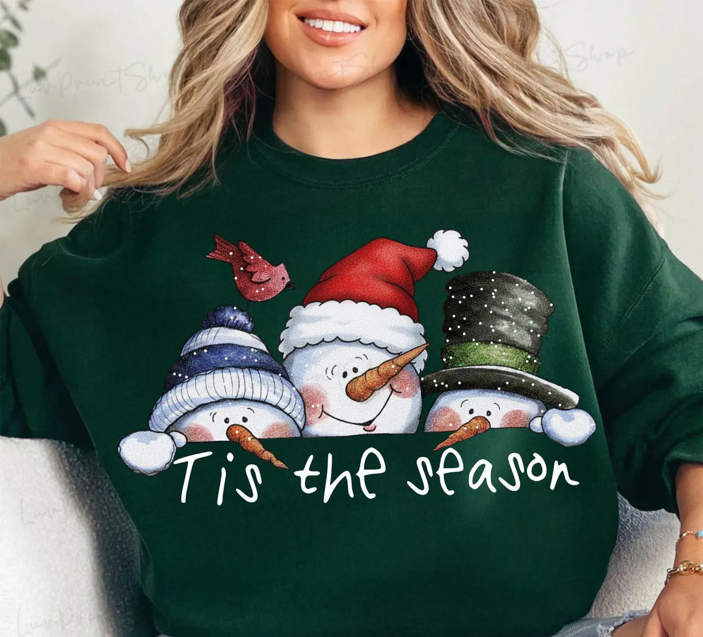 Tis the Season Snowmen Graphic Tee