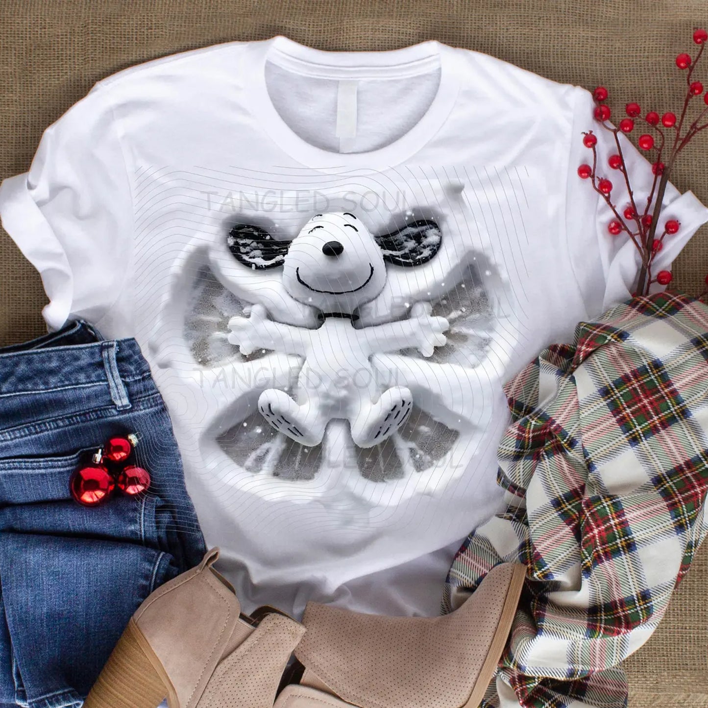 Snoopy Snow Angel Graphic Tee