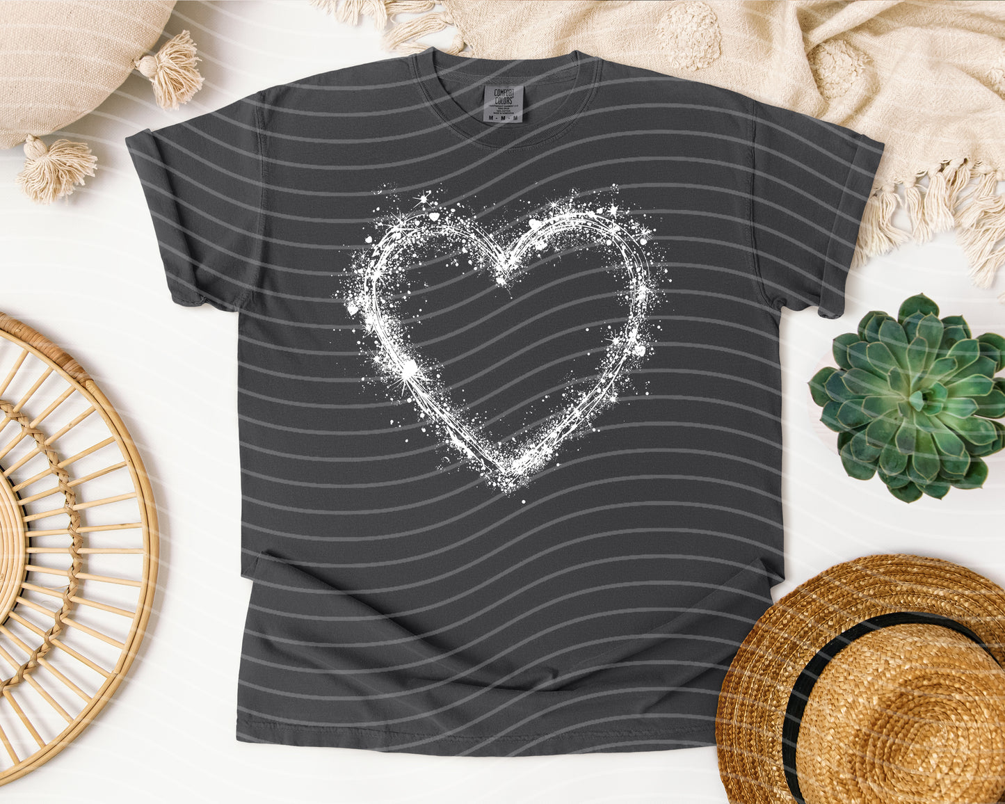 Black and White Heart Graphic Tee