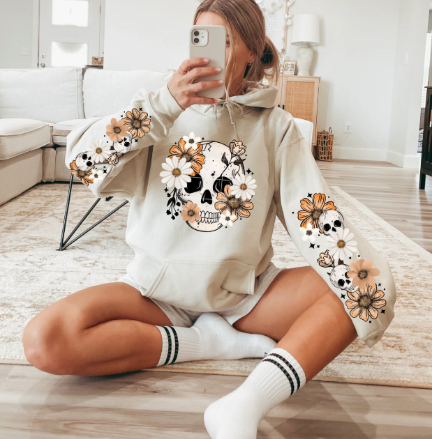 Floral Skull Graphic Tee