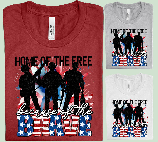 Home of the Free Because of the Brave Graphic Tee