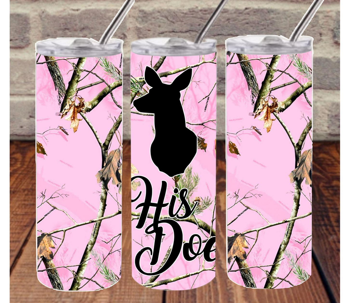 His Doe 20 Oz Skinny Tumbler