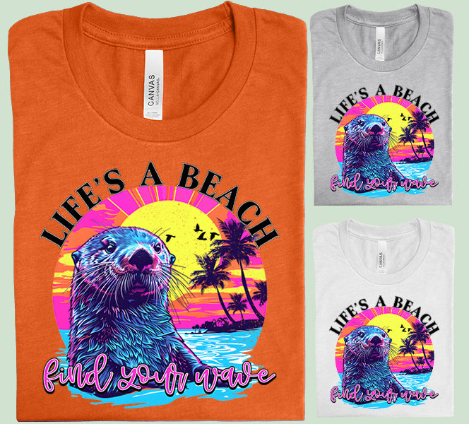 Life's a Beach Find Your Wave Graphic Tee