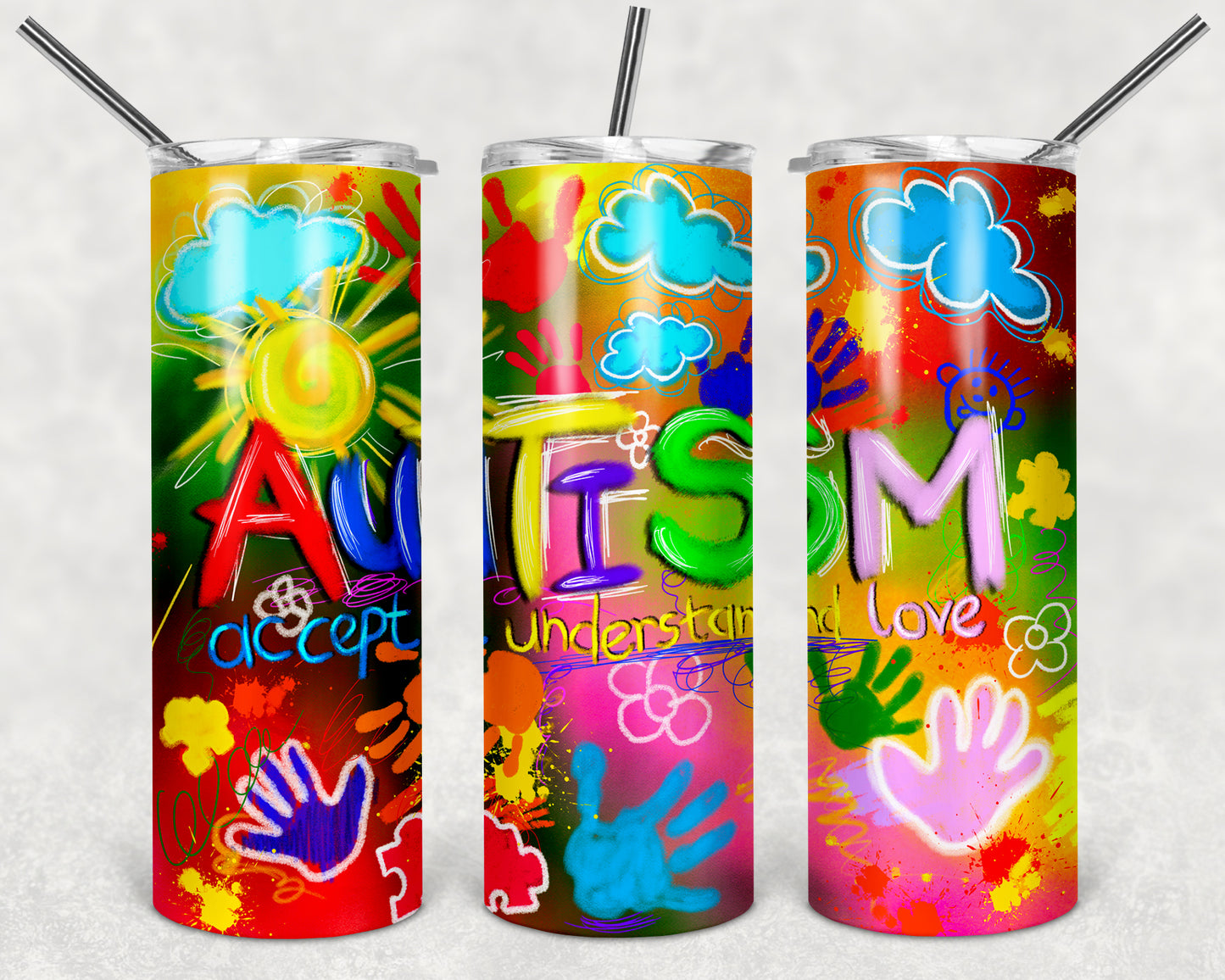 Autism 20 oz Skinny Tumbler