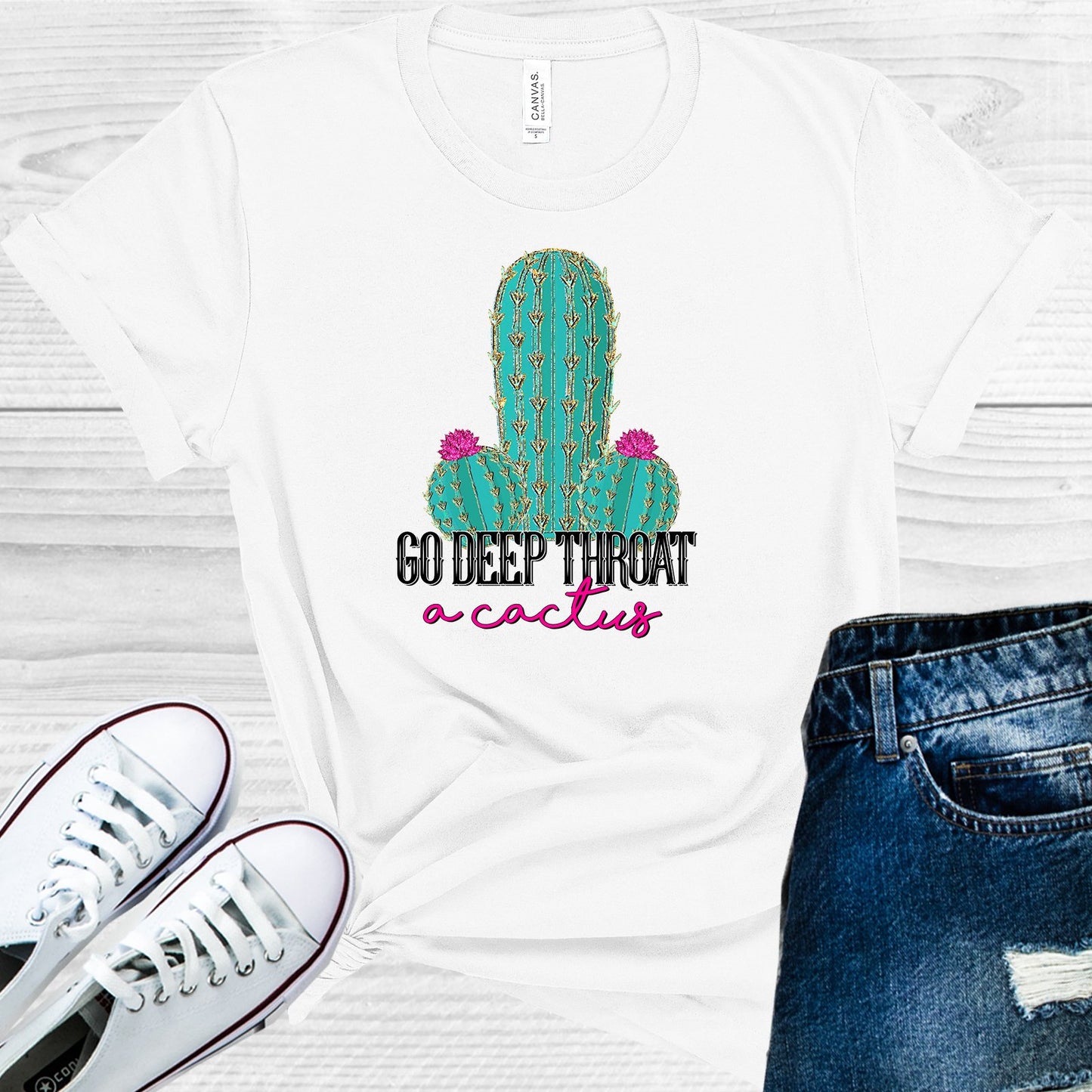 Go Deep Throat A Cactus Graphic Tee Graphic Tee