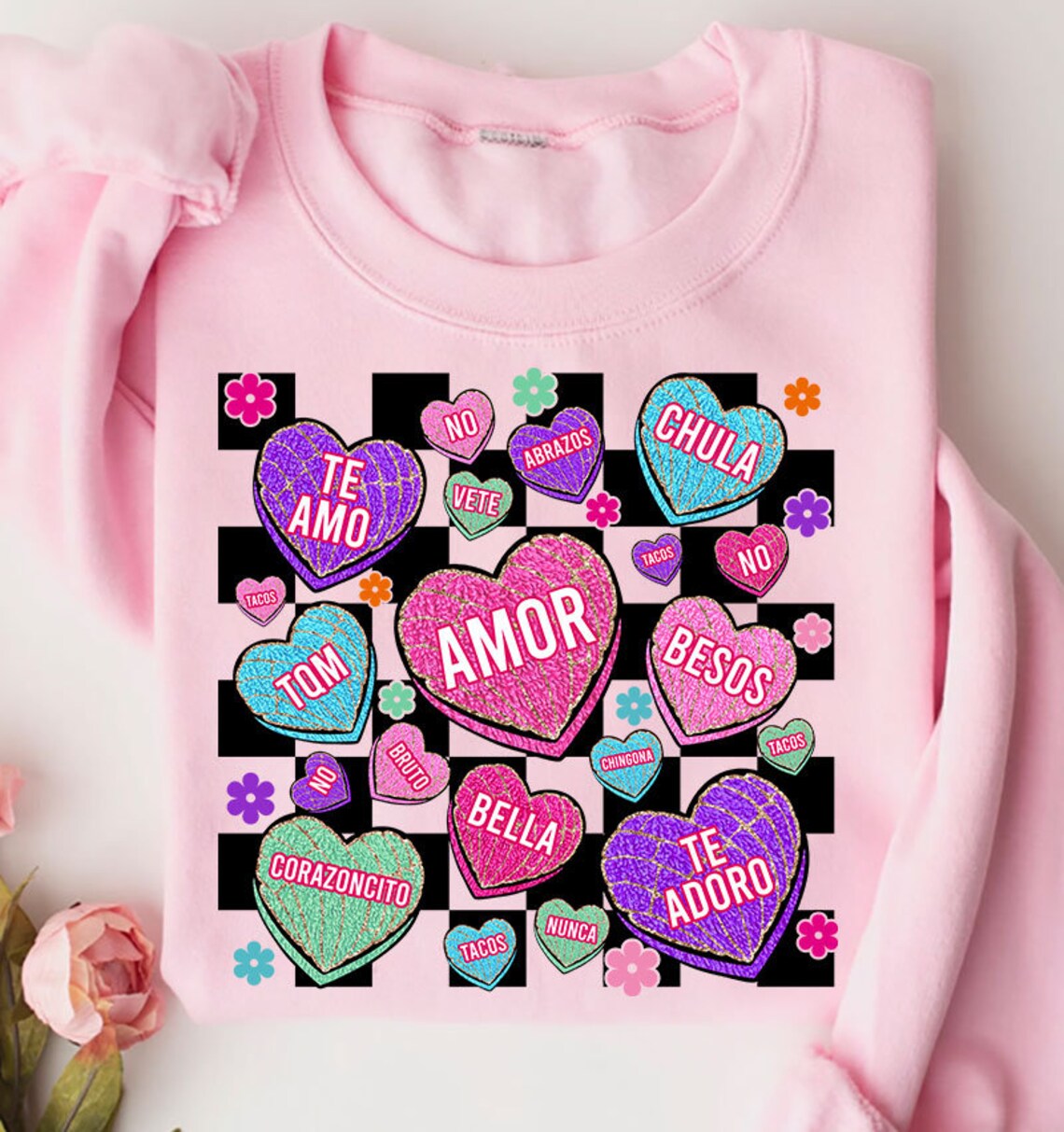 Spanish Love Hearts Graphic Tee