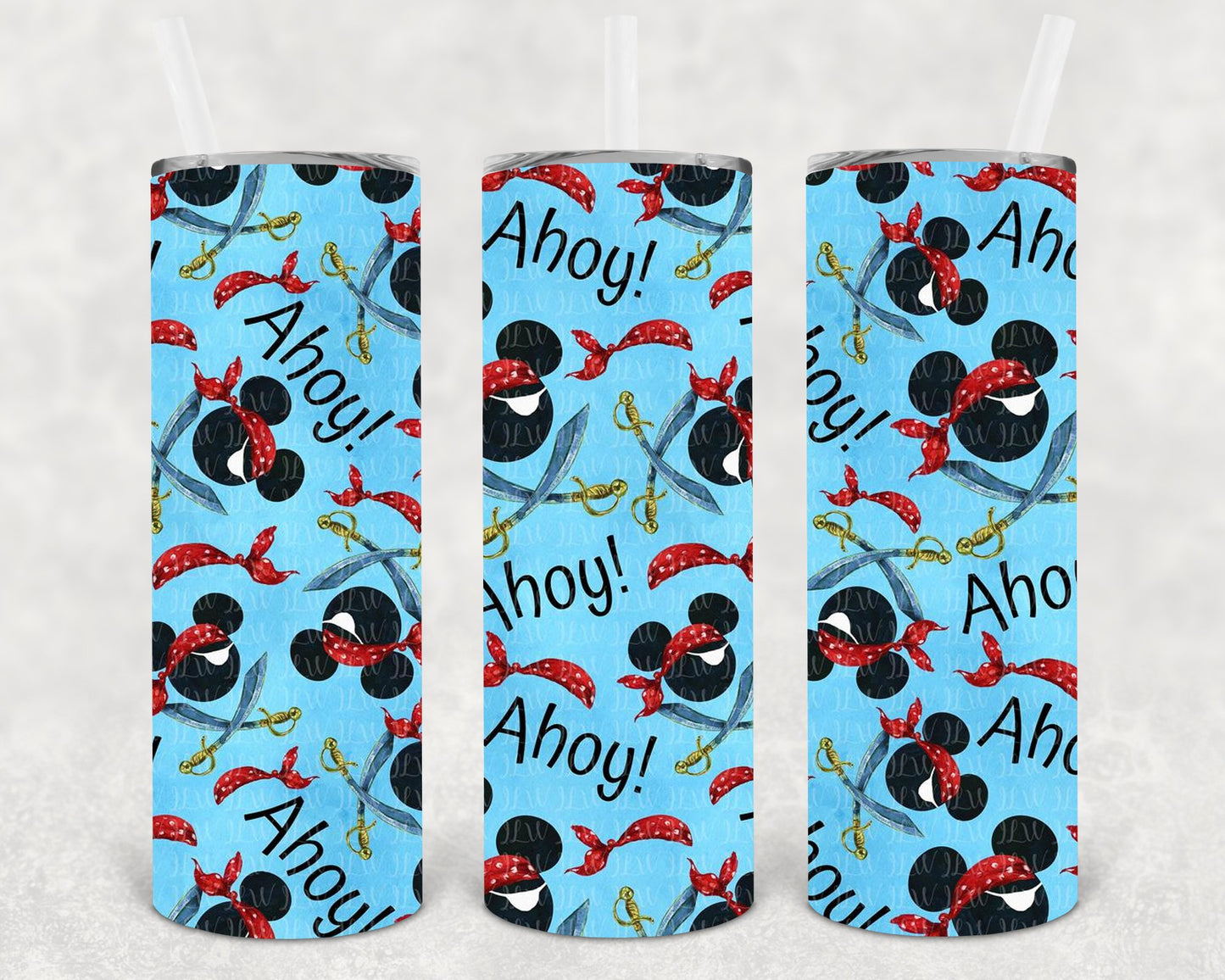 Ahoy Pirate 20 Oz Skinny Tumbler