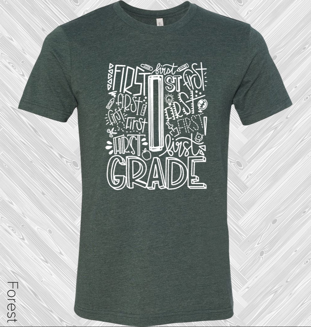 1St Grade Subway Art Graphic Tee Graphic Tee