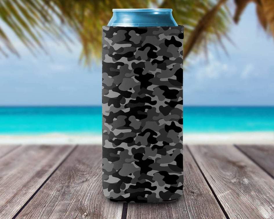 Can Cooler - Black/grey Camo