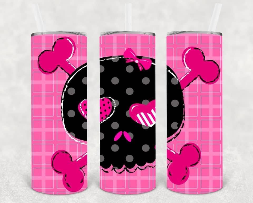 Skull 20 Oz Skinny Tumbler