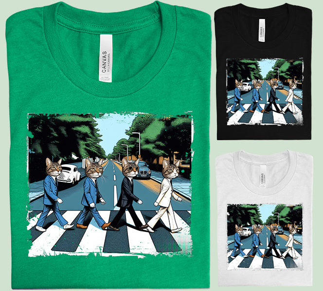 Cat Abbey Road Graphic Tee