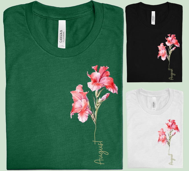 August Birth Flower Graphic Tee