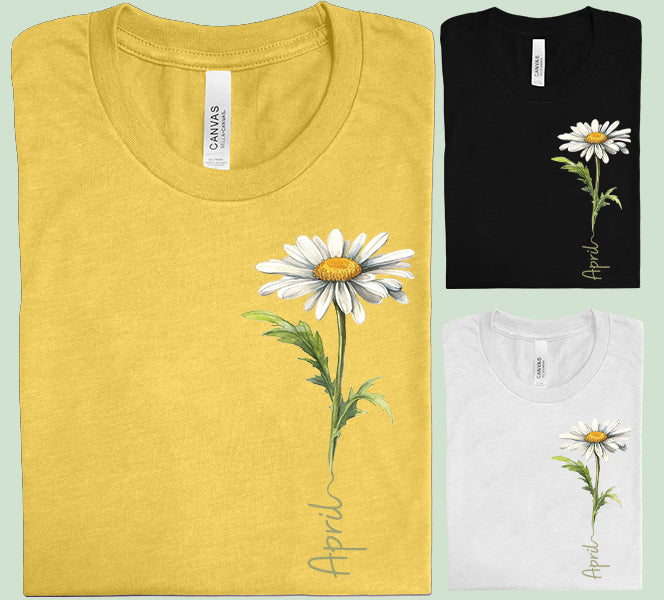 April Birth Flower Graphic Tee