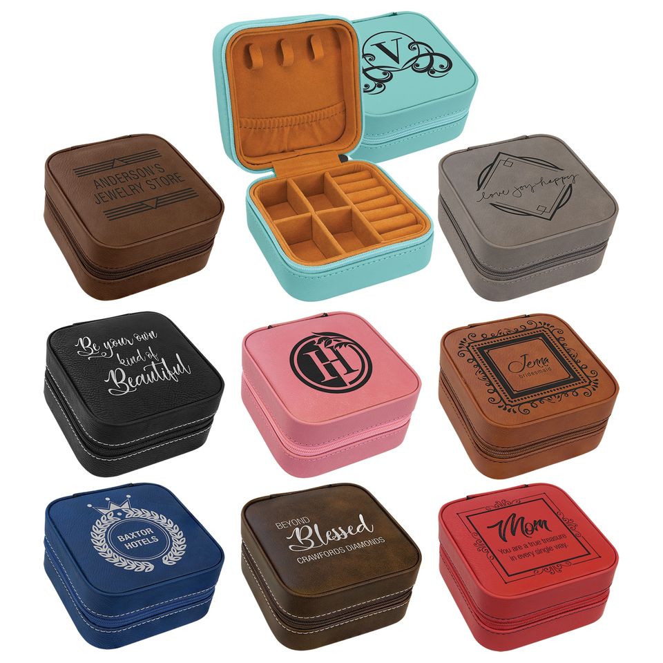 Customized Engraved Travel Jewelry Box Handbags Wallets & Cases