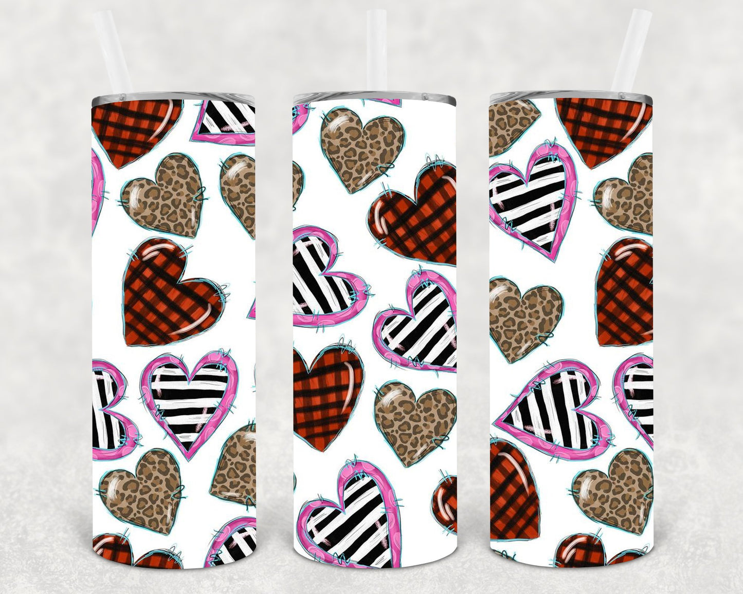 All We Need Is Love Hearts 20 Oz Skinny Tumbler