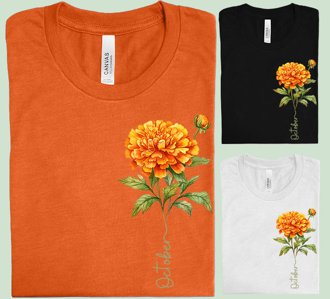 October Birth Flower Graphic Tee