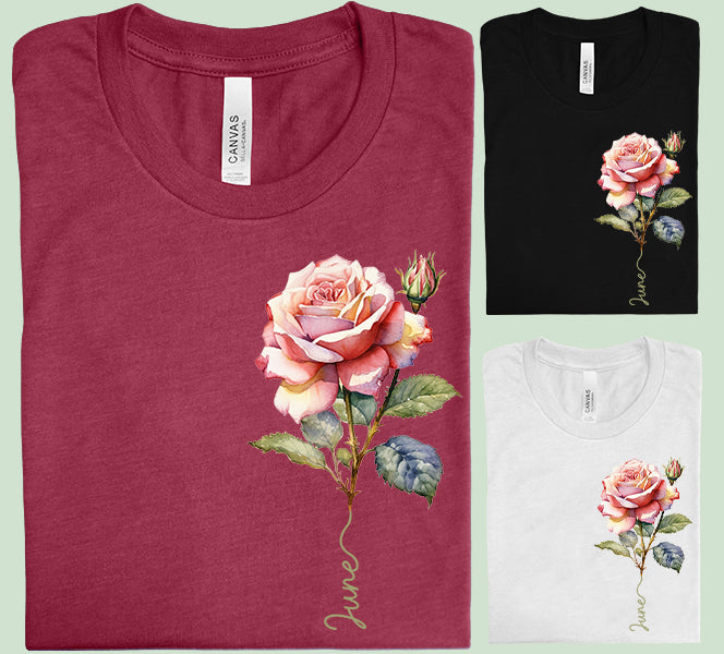 June Birth Flower Graphic Tee