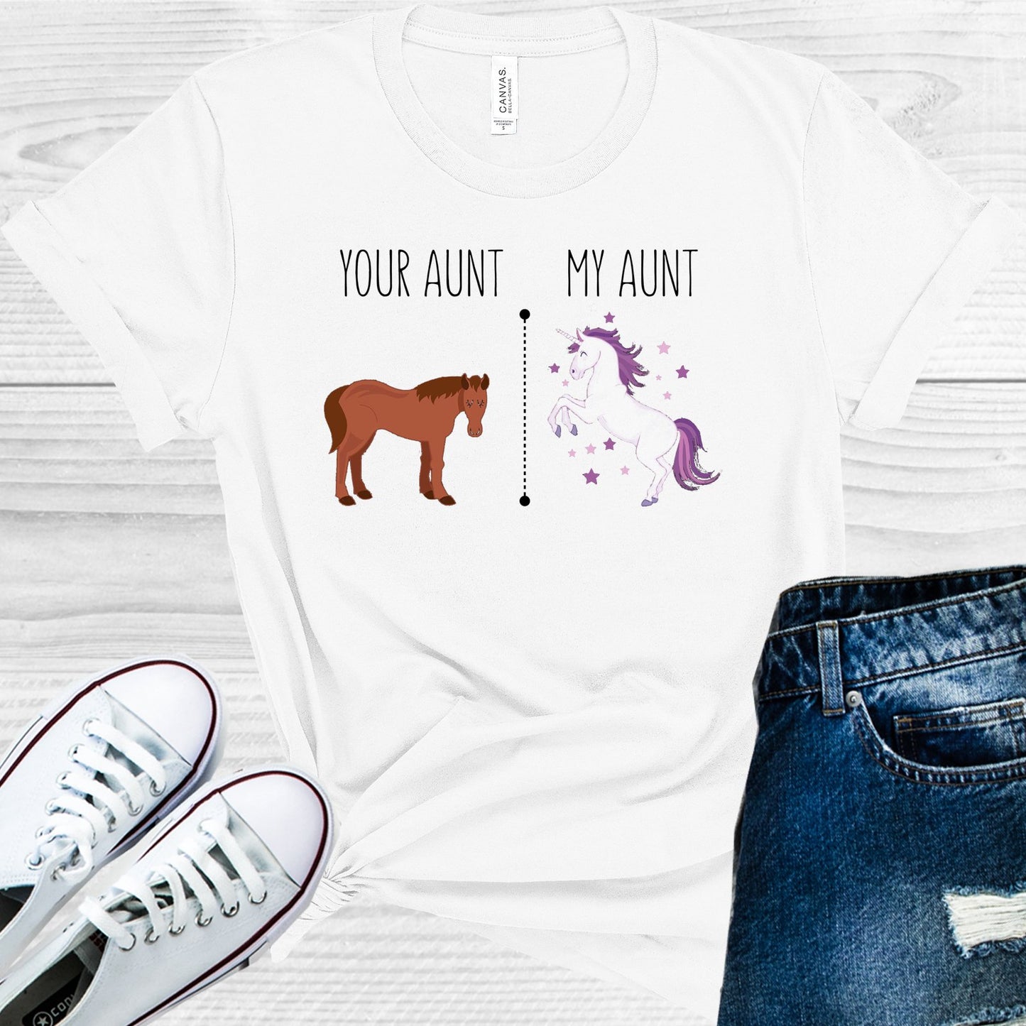 Your Aunt Vs My Unicorn Graphic Tee Graphic Tee