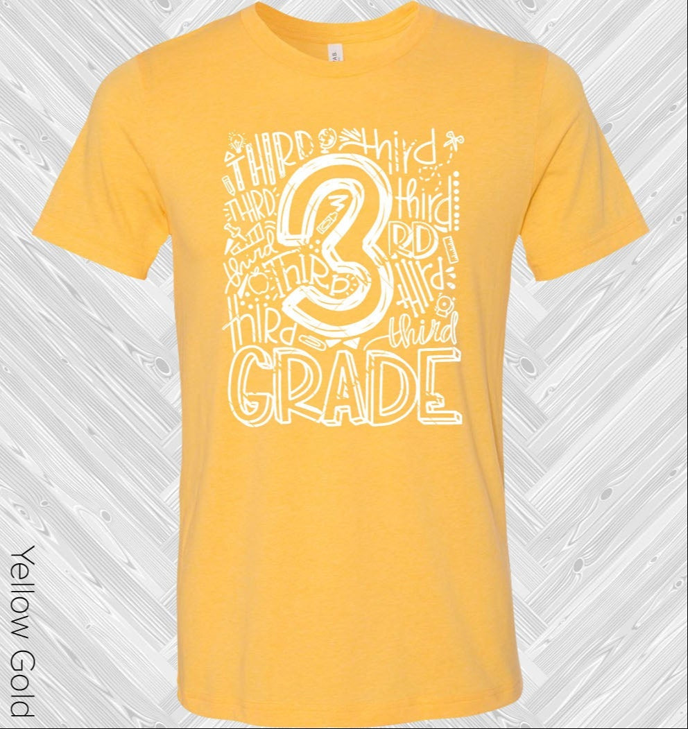 3Rd Grade Subway Art Graphic Tee Graphic Tee