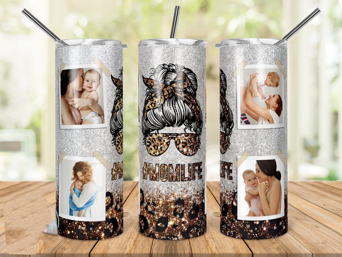 Photo Frame #momlife 20 Oz Skinny Tumbler
