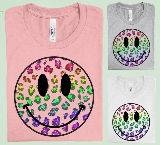 Leopard Smiley Graphic Tee Graphic Tee