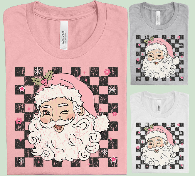 Pink Santa Graphic Tee