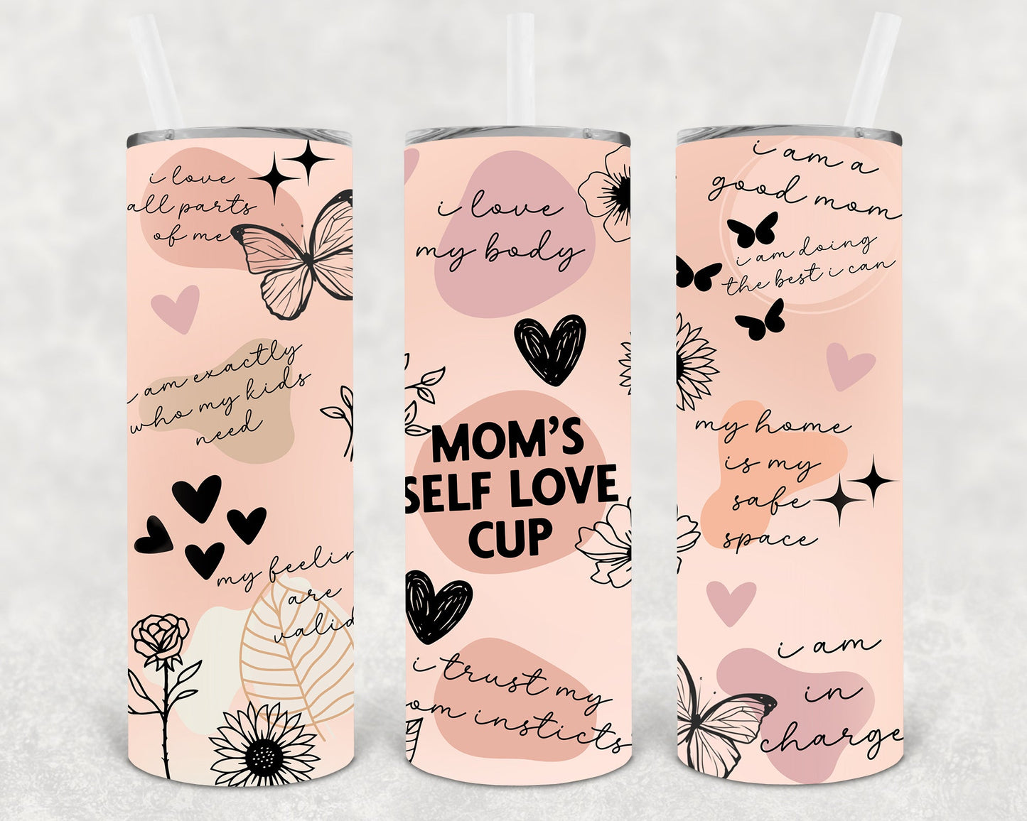 Moms Self Love Club 20 Oz Skinny Tumbler