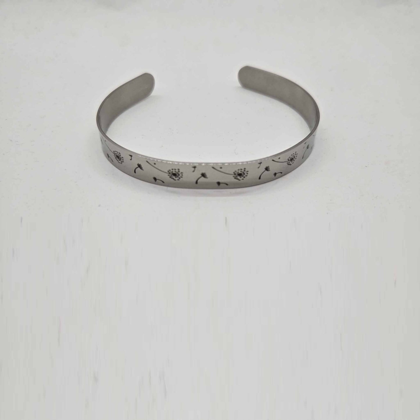 Dandelion Custom Engraved Cuff Bracelet