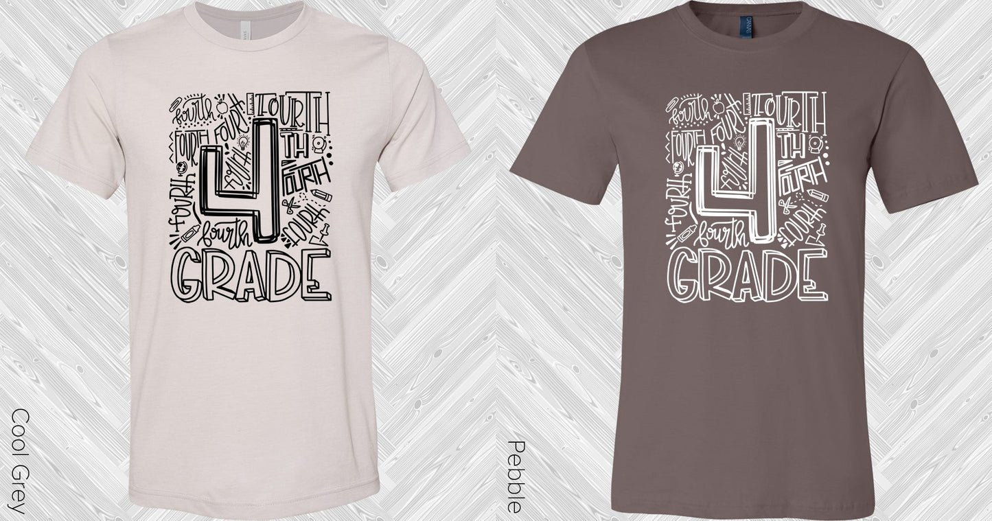 4Th Grade Subway Art Graphic Tee Graphic Tee