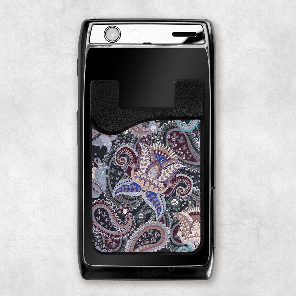 Paisley Card Caddy Phone Wallet