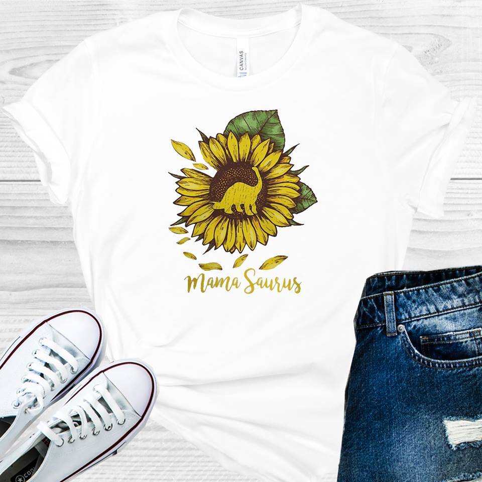 Mamasaurus Sunflower Graphic Tee Graphic Tee