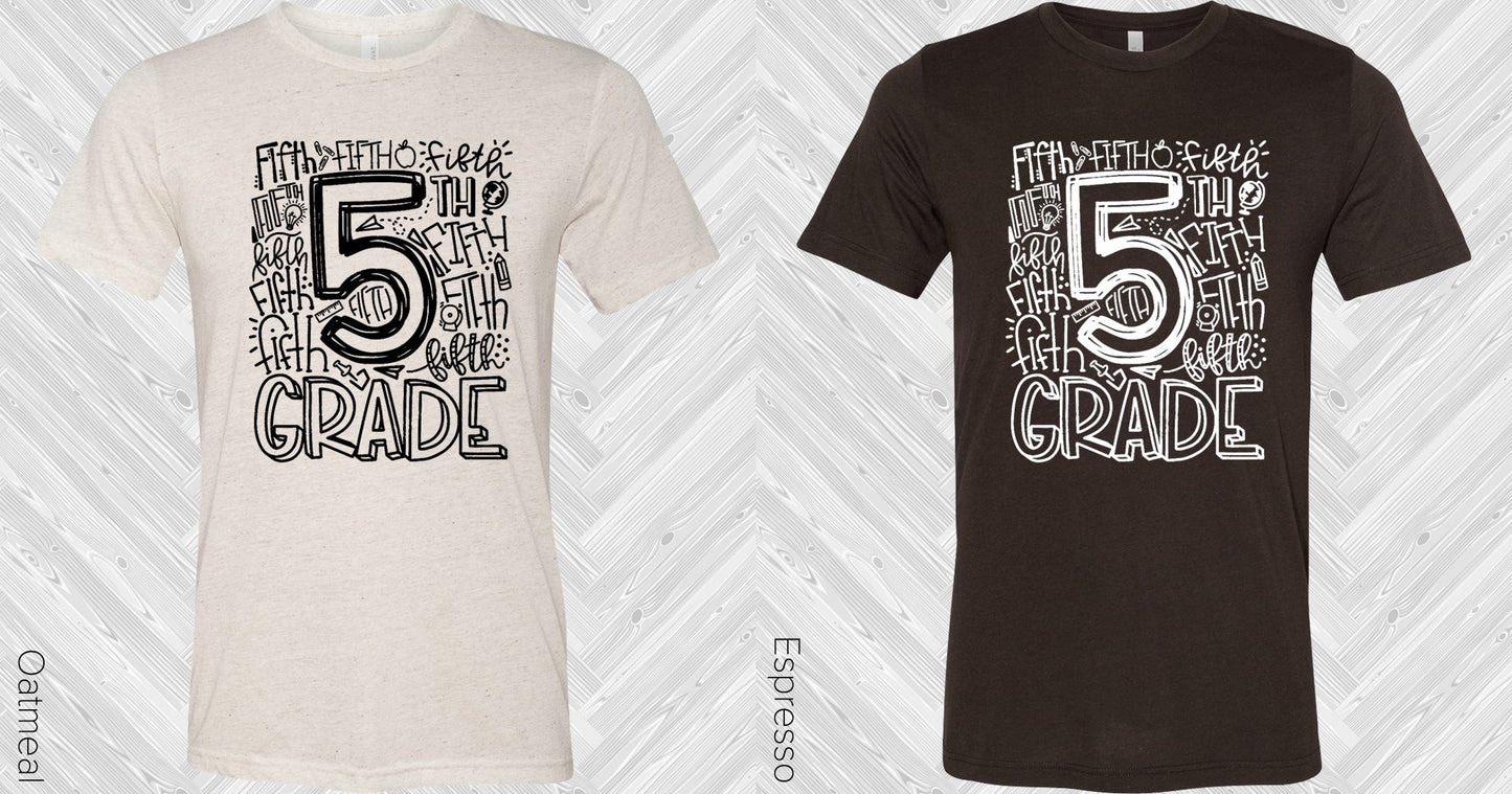 5Th Grade Subway Art Graphic Tee Graphic Tee