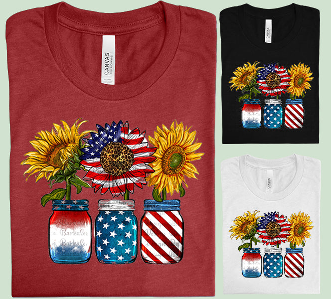 Sunflower Mason Jars Graphic Tee
