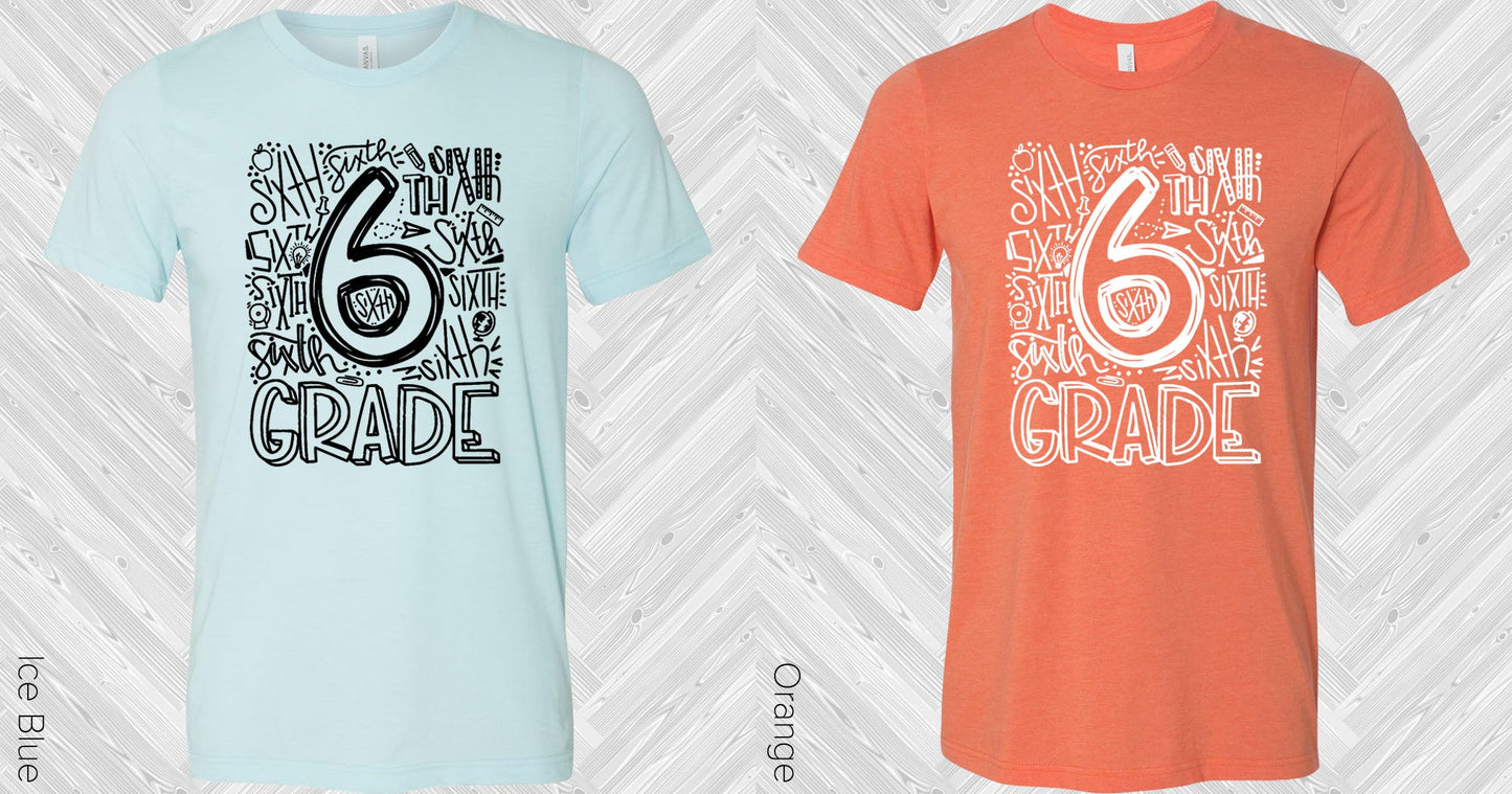 6Th Grade Subway Art Graphic Tee Graphic Tee